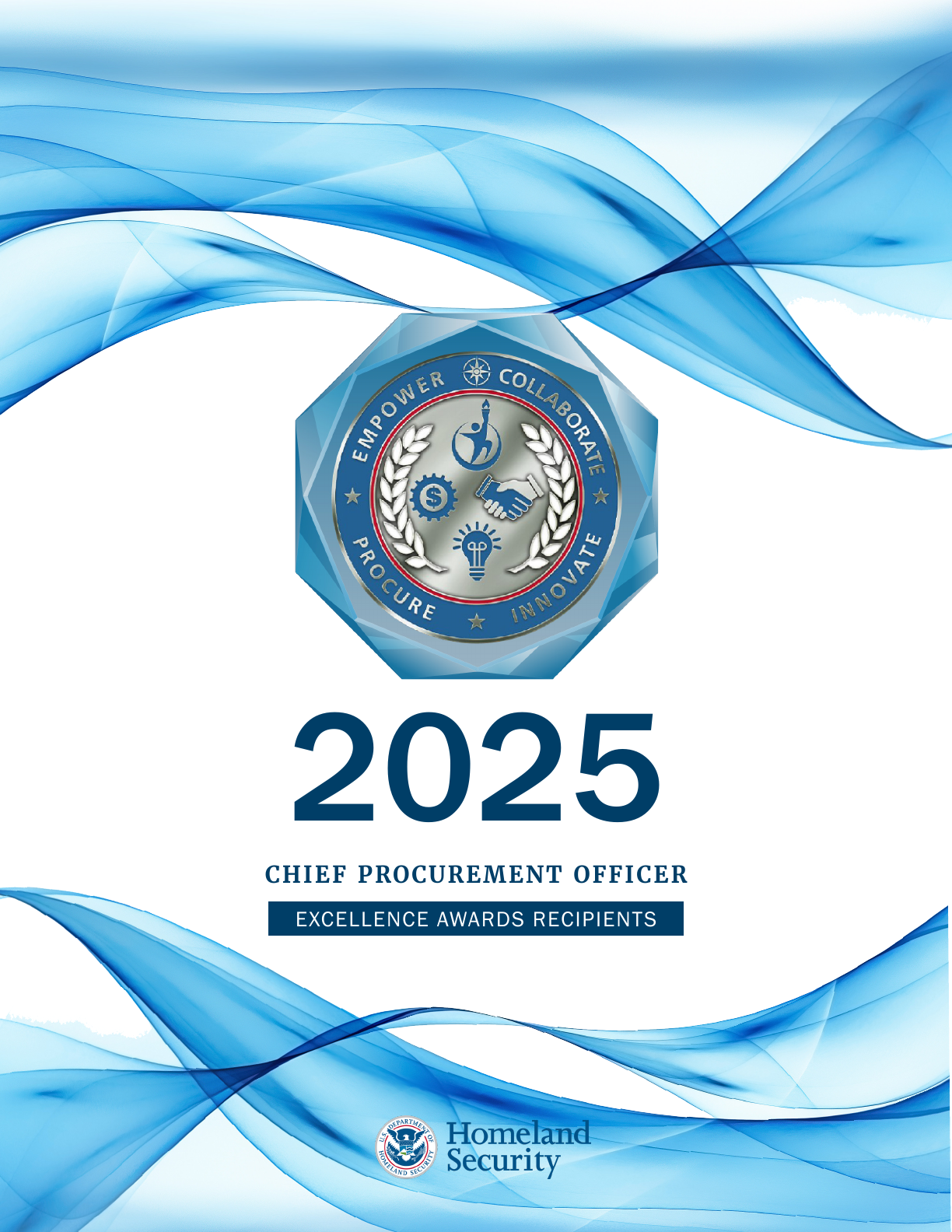 Cover of the 2025 DHS Chief Procurement Officer Excellence Awards publication