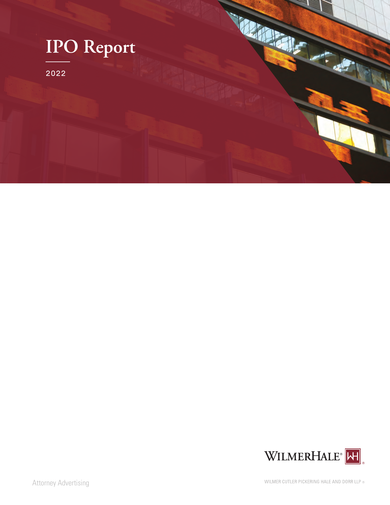 Cover of the 2022 WilmerHale IPO Report